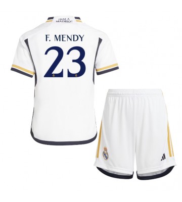Lacne Dětský Futbalové dres Real Madrid Ferland Mendy #23 2023-24 Krátky Rukáv - Domáci (+ trenírky)